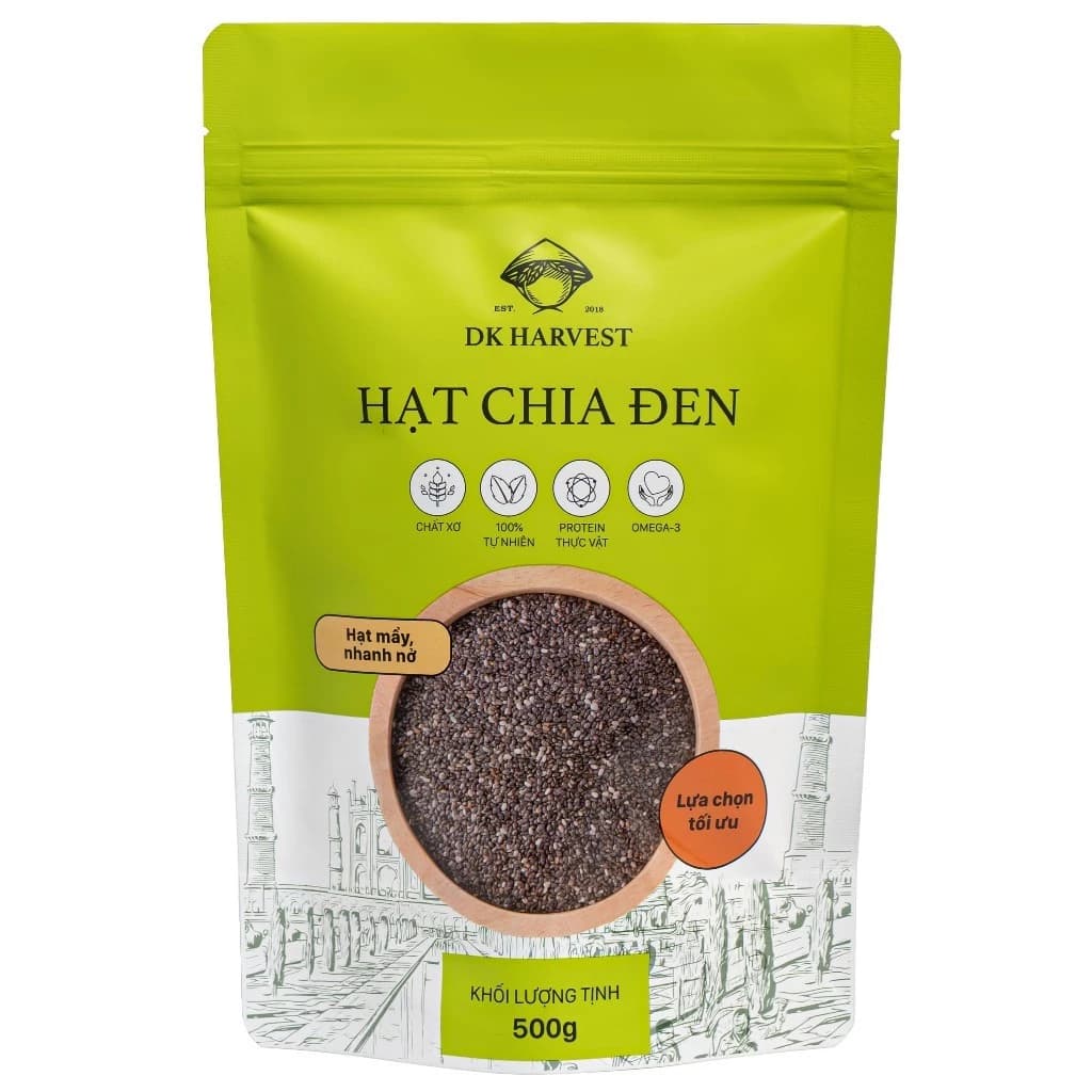 Hạt chia DK HARVEST, hạt chia chính hãng 100%, Túi 100g /200g /500g, độ tinh khiết cao