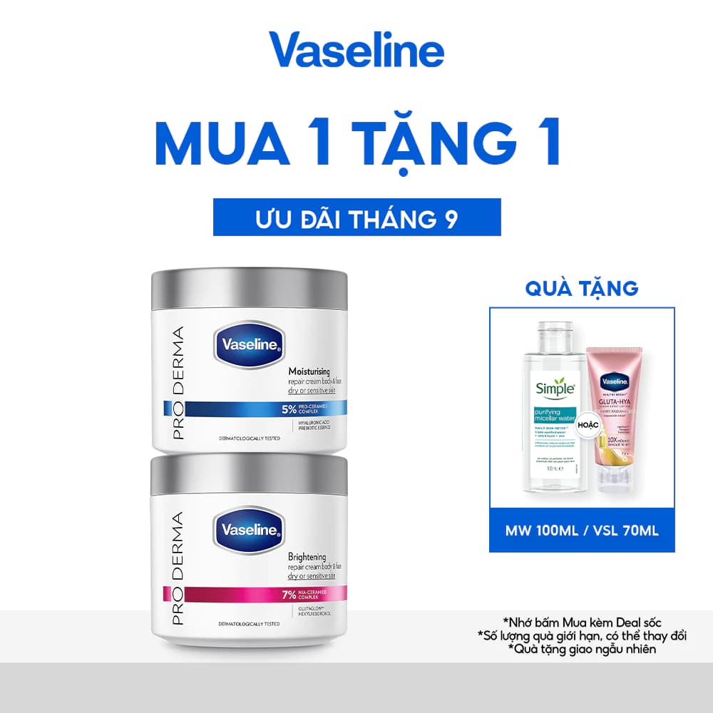[MỚI]Kem Tuyết Ủ Trắng Vaseline Pro Derma 7%Nia-Ceramide/Ủ Ẩm Sâu Đa Tầng 72H Da Ẩm Mịn 360G Phù Hợp Cho Da Khô&Nhạy Cảm