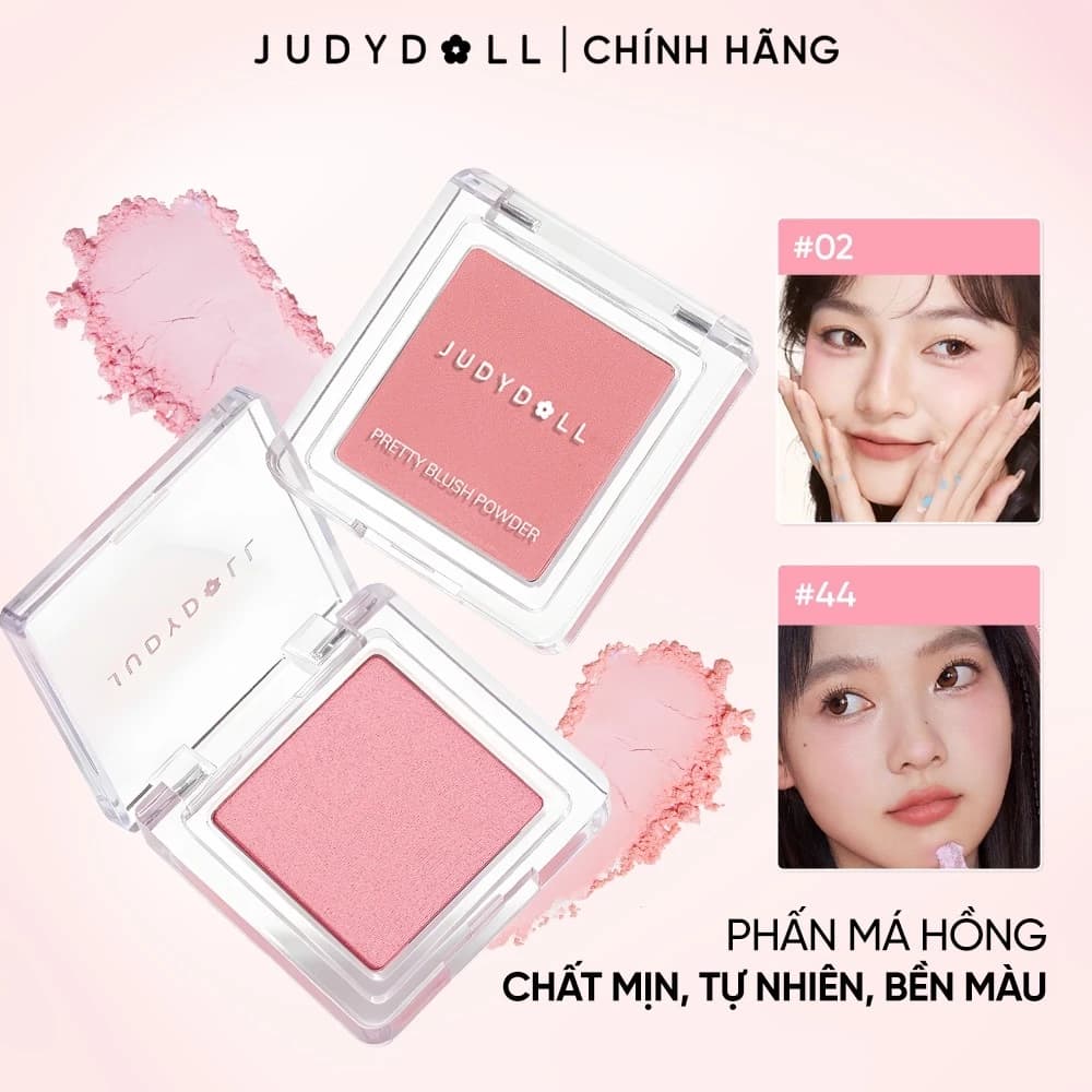 JUDYDOLL Phấn má hồng Judydoll Pretty Blush Powder Chất mịn Tự Nhiên Đa dạng màu hot 2g