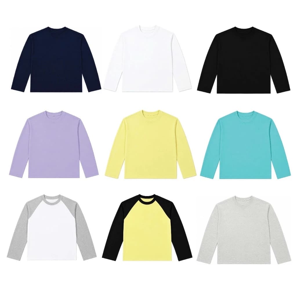 Áo Thun Dài Tay Raglan Basic Tee Form Boxy The Min's RL00 Áo Thun Unisex Vải Cotton 260gsm
