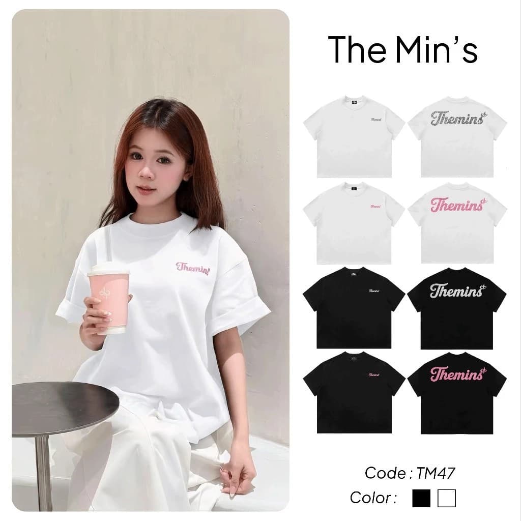 Áo Thun Local Brand The Min’s Sparkle Logo Tee TM47 Áo Thun Unisex Form Boxy Vải Cotton 260gsm