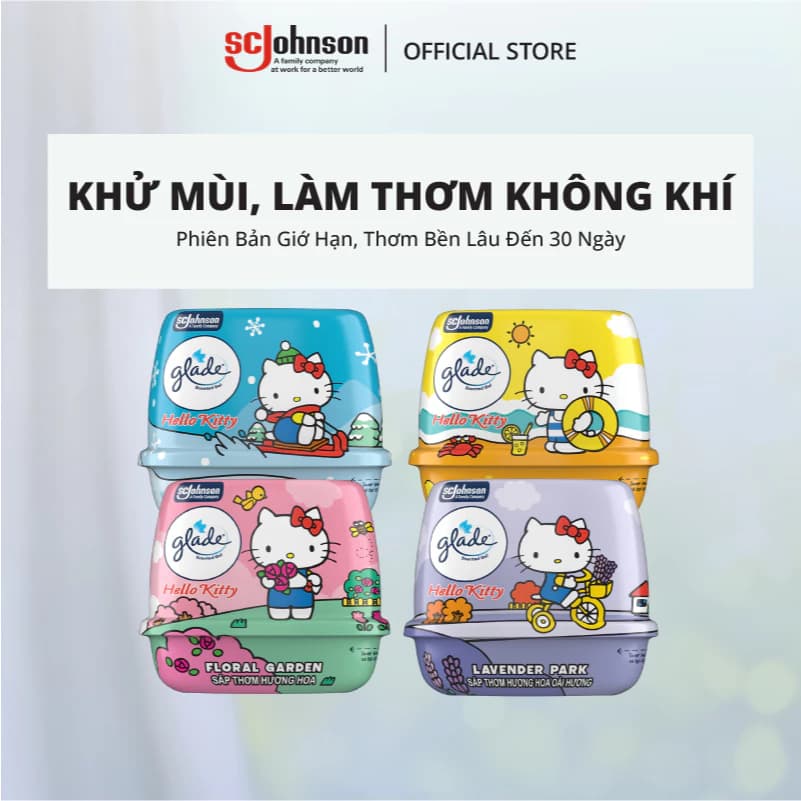 GLADE Combo 6 Sáp Thơm Hello Kitty Khử Mùi Lưu Hương Bền Lâu 180g x6