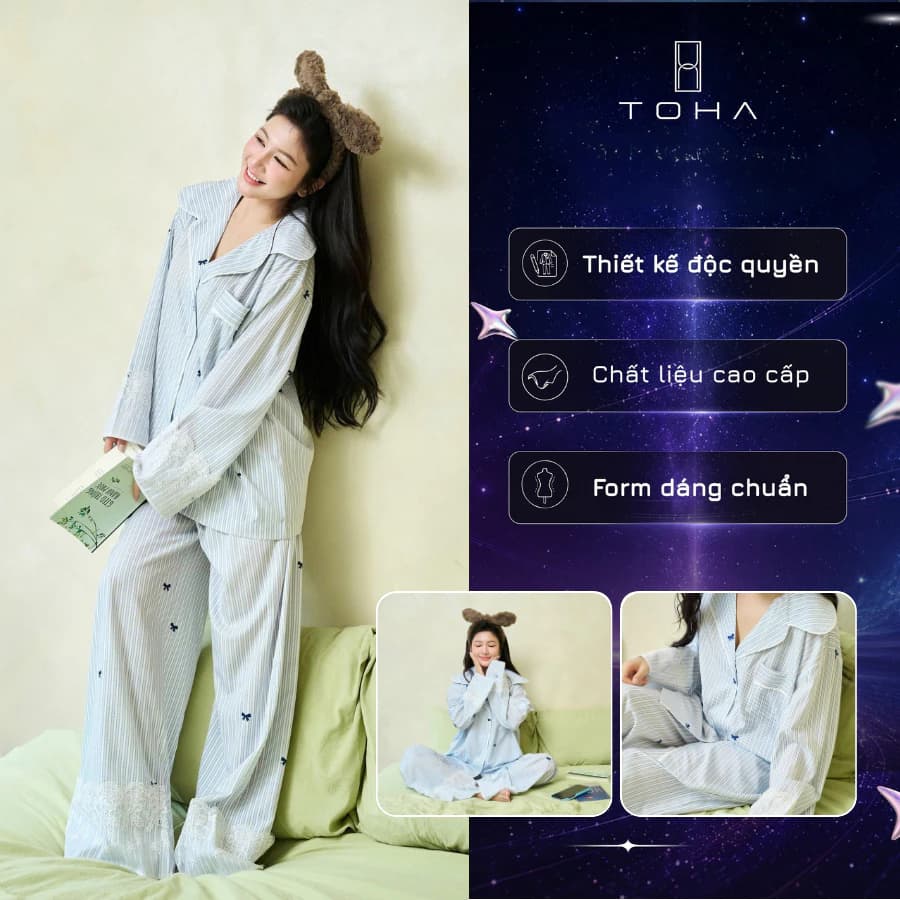 Toha Homewear Đồ Bộ Mặc Nhà Cao Cấp Form Rộng Lace Dream Sleepwear