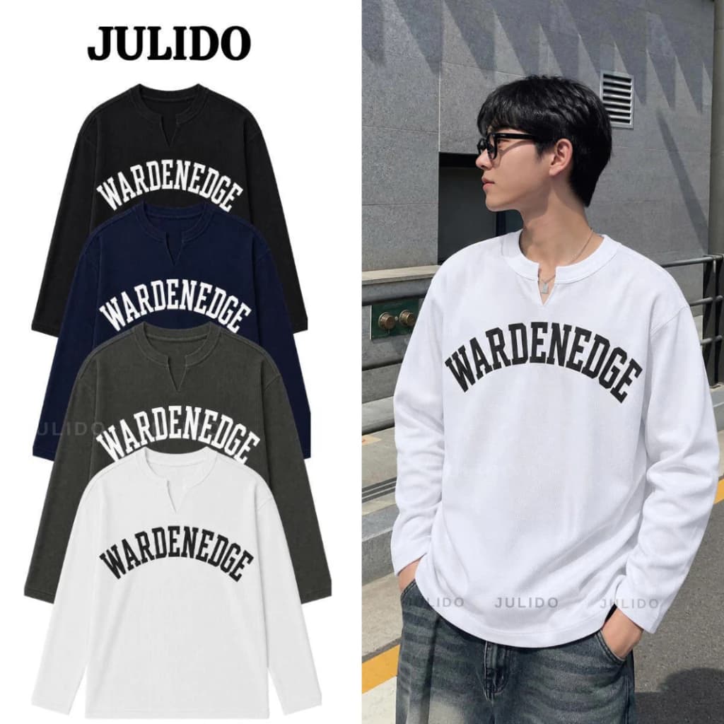 Áo Thun Dài Tay Longsleeve WARDENEDGE JULIDO Chất Liệu Cotton Waffle Form Boxy Unisex Nam Nữ