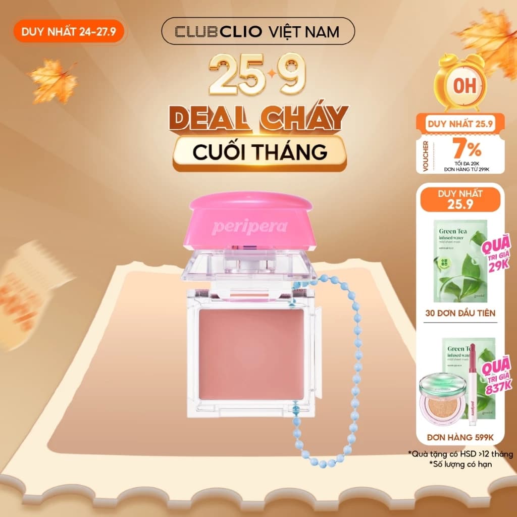 [Săn Deal] [MỚI] Má Hồng Dáng Keycap Lên Màu Tự Nhiên Peripera Tok Blush Keycap 2.9g