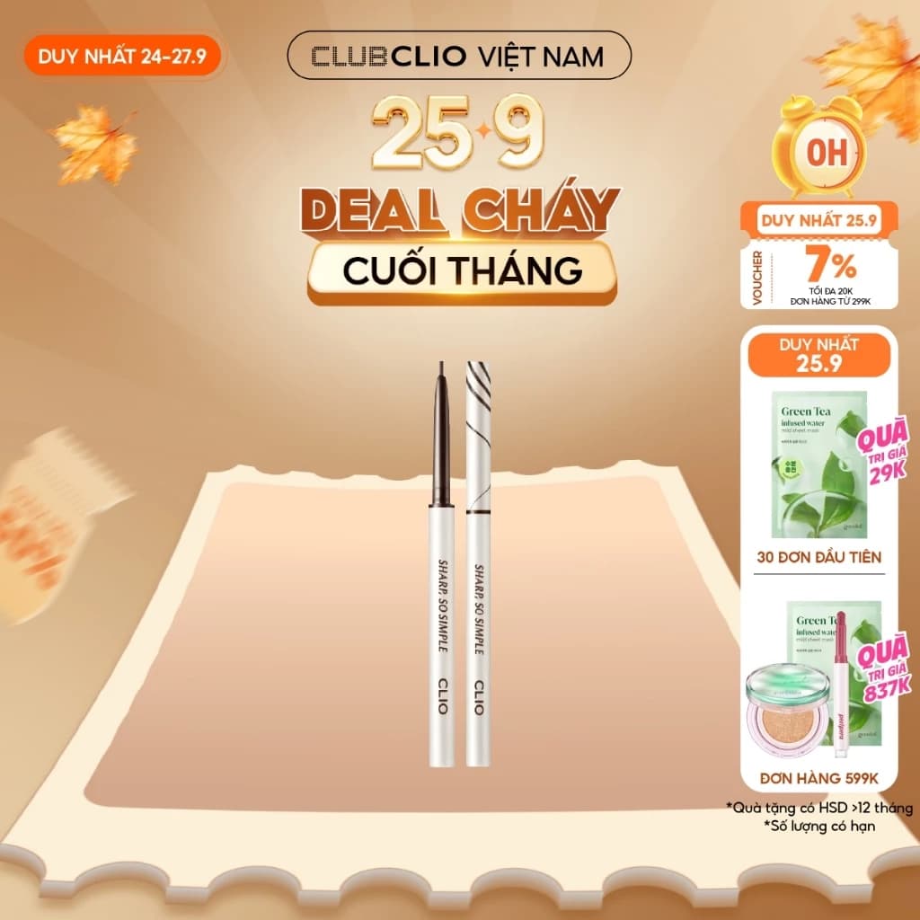 [Săn Deal] Chì Kẻ Viền Mắt Clio Sharp So Simple Waterproof Pencil Liner 0.14g