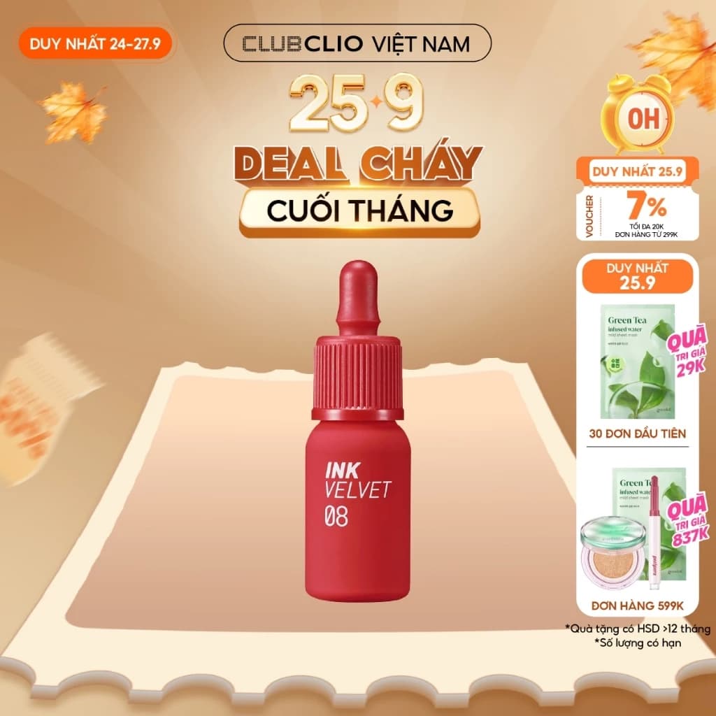 [Săn Deal] Son Kem Lì Peripera Ink Velvet Lip Tint New 4G