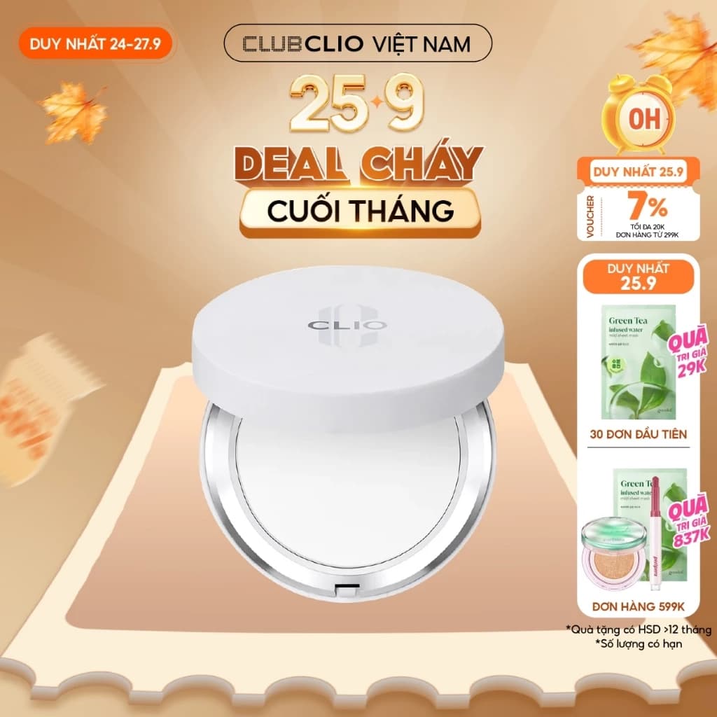 [Săn Deal]Phấn Phủ Nén Kiềm Dầu Clio Stay Perfect Finish Pact 8G