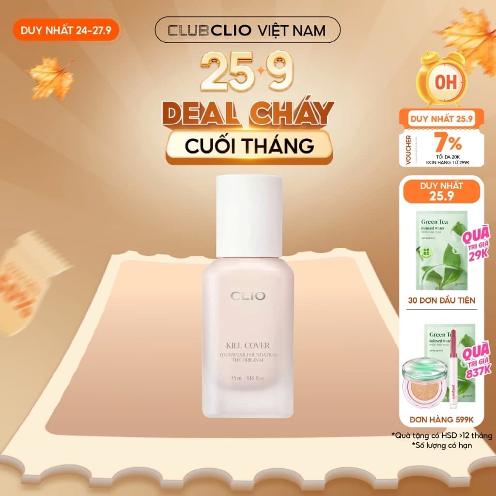 [Săn Deal] Kem Nền Che Khuyết Điểm Clio Kill Cover Founwear Foundation The Original 35ml