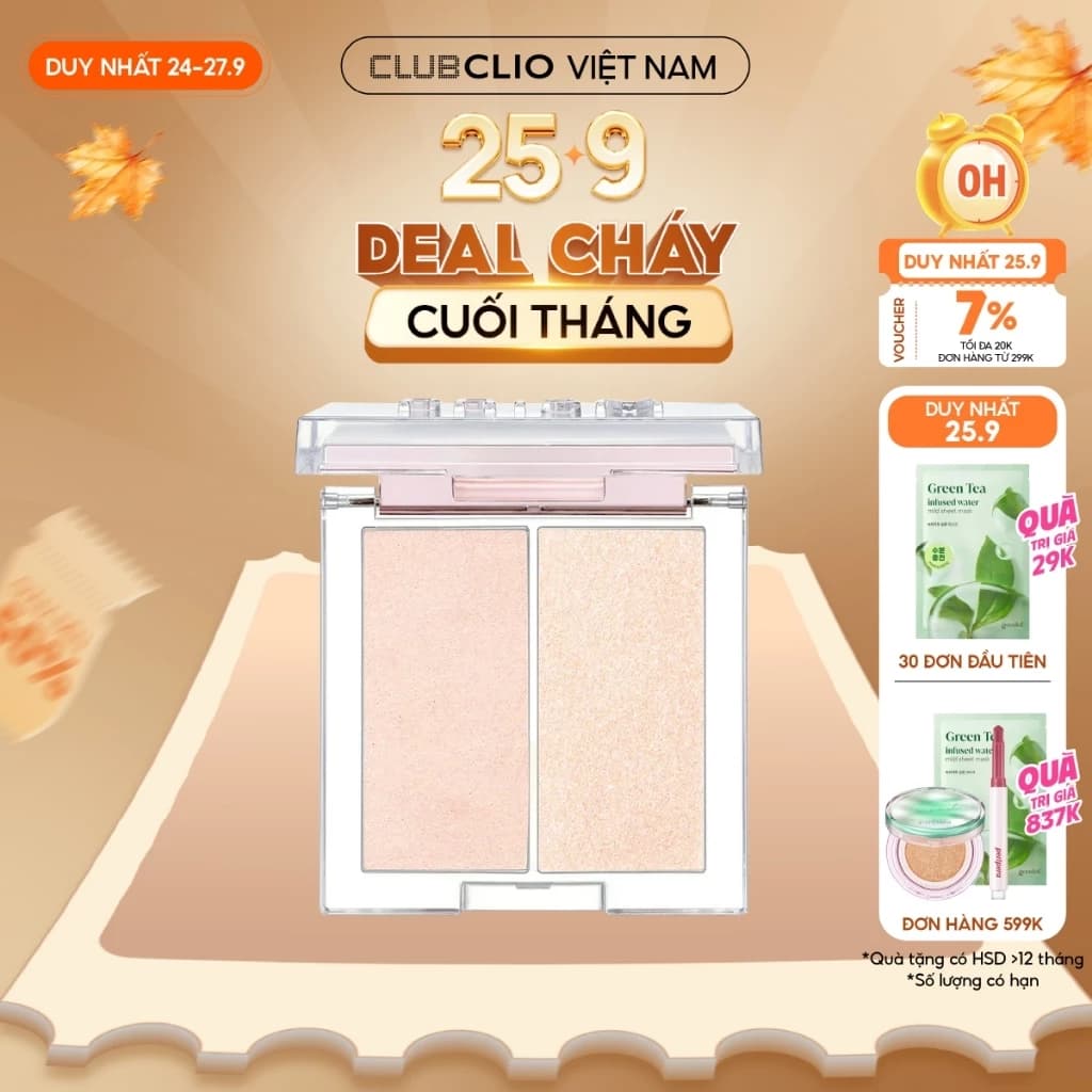 [Săn Deal] Phấn Bắt Sáng Clio Prism Highlighter Duo 7G