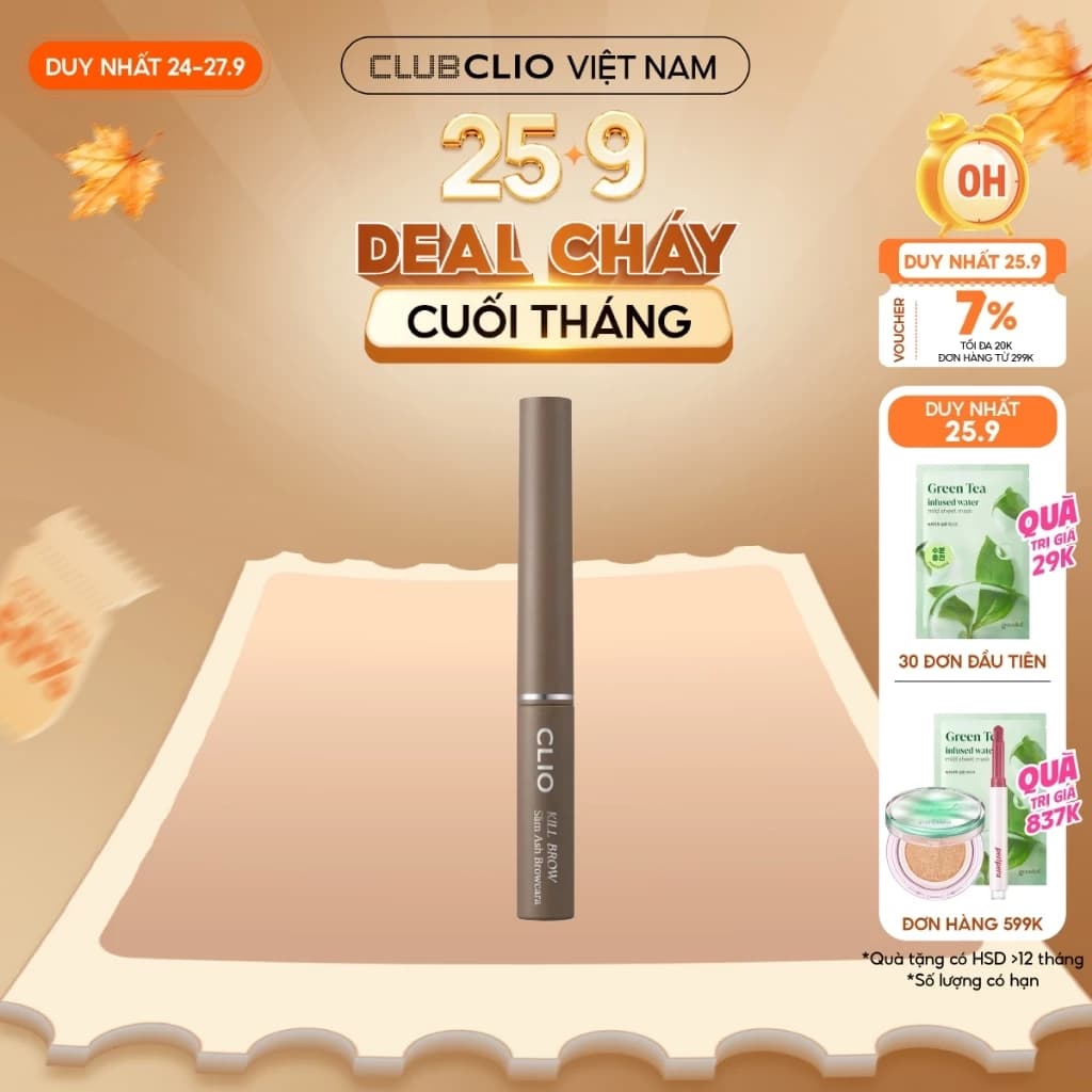 [Săn Deal] Mascara Chân Mày Bám Màu Lâu Trôi Clio Kill Brow Slim Ash Browcara 3g (màu 04 Ash Gray)