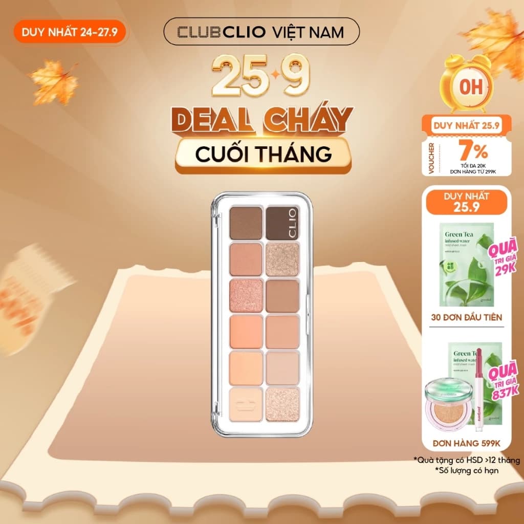 [Săn Deal]Bảng Màu Mắt 12ô Clio Pro Eye Palette Air 7g
