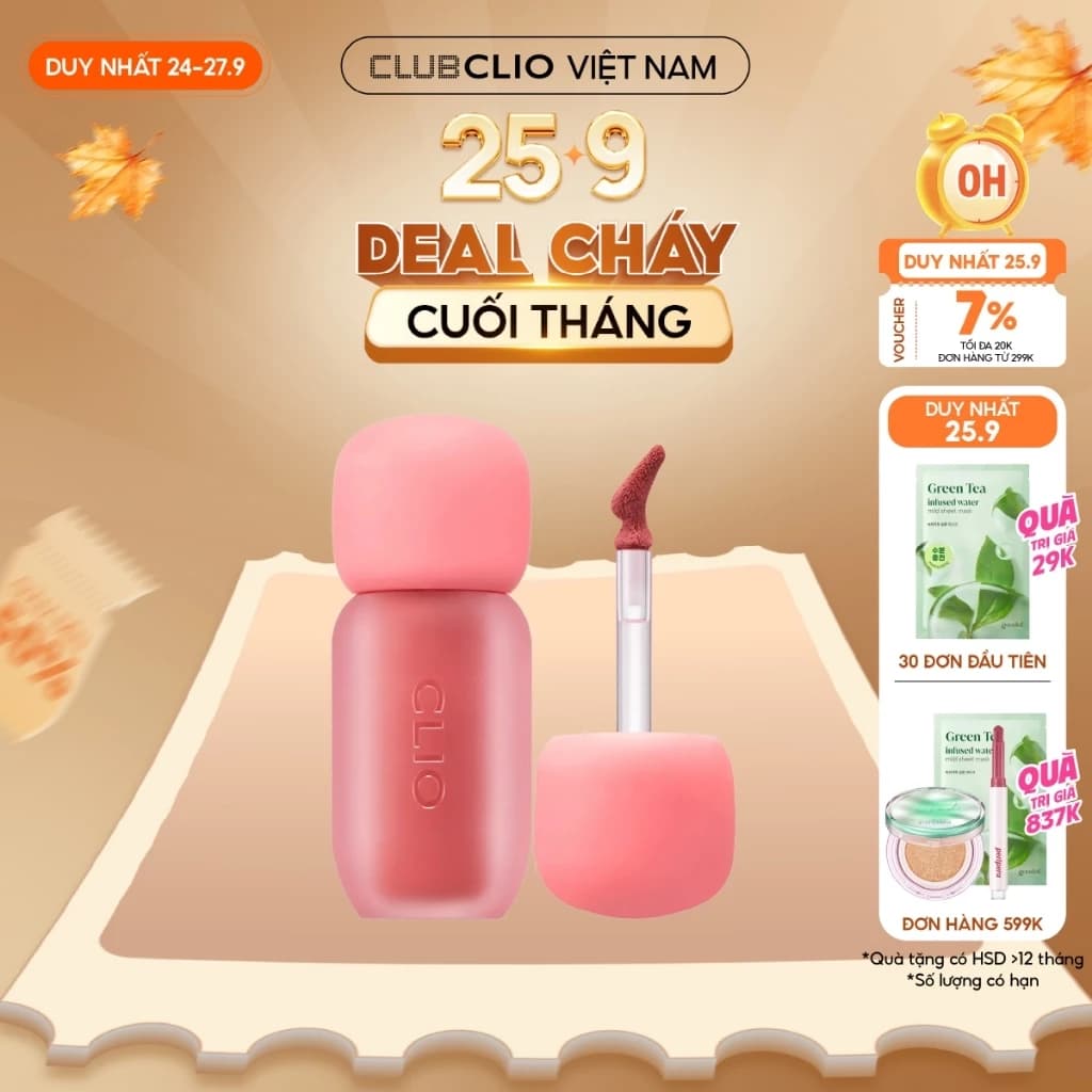 [Săn Deal] Son Kem Hiệu Ứng Mờ Lì Clio Volumate Blur Tint 3.8g