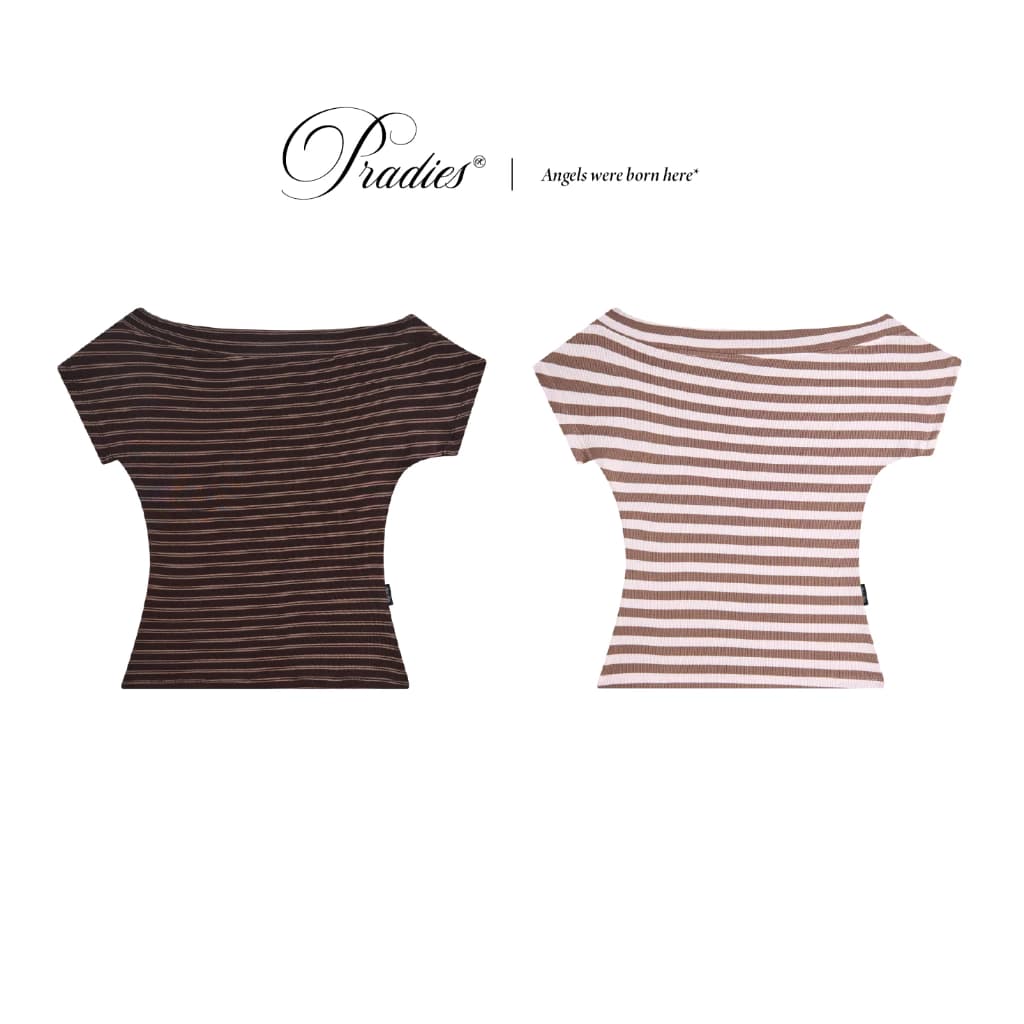 Áo Lệch Trễ Vai Sọc PRADIES - Rygies Off Shoulder Top
