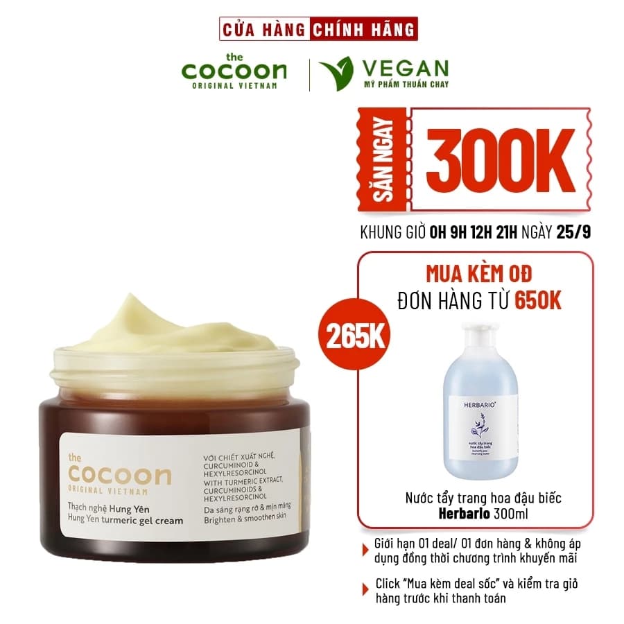 Thạch Nghệ Hưng Yên giúp làm sáng da và mờ thâm Cocoon 30ml