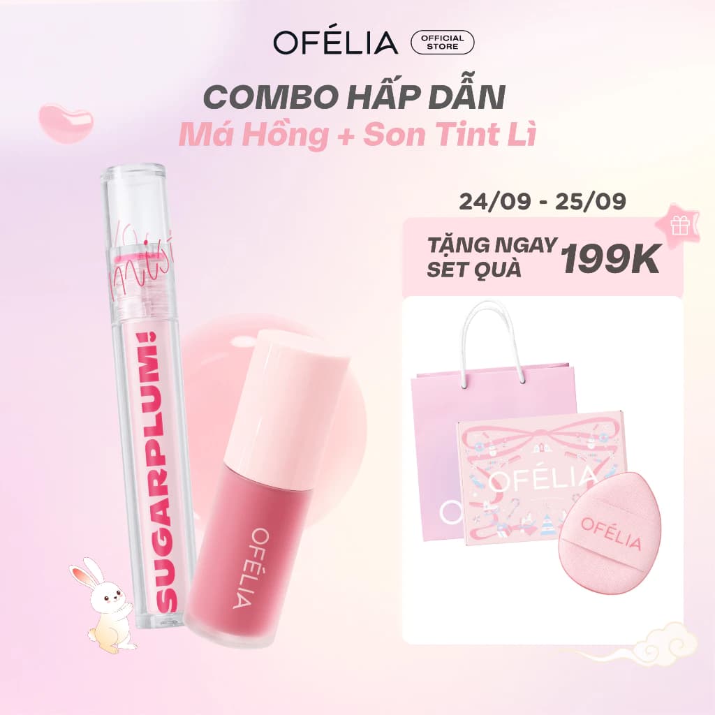 (Mới) Combo Son Và Má Hồng OFÉLIA SUGARPLUM - MistyNow Blurring Tint + Lolli Liquid Blush (3.8g x 4.6g)