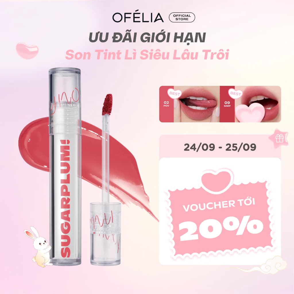 [LS] Son Tint Nước Mịn Lì Thuần Chay SUGARPLUM MistyNow Blurring Tint (3.8g)