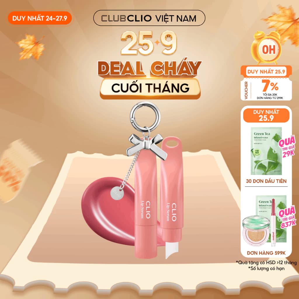 [Săn Deal] [MỚI] Serum Dưỡng Môi Có Màu Căng Bóng, Cấp Ẩm Lâu Dài Clio Glaze Lip Serum 3g