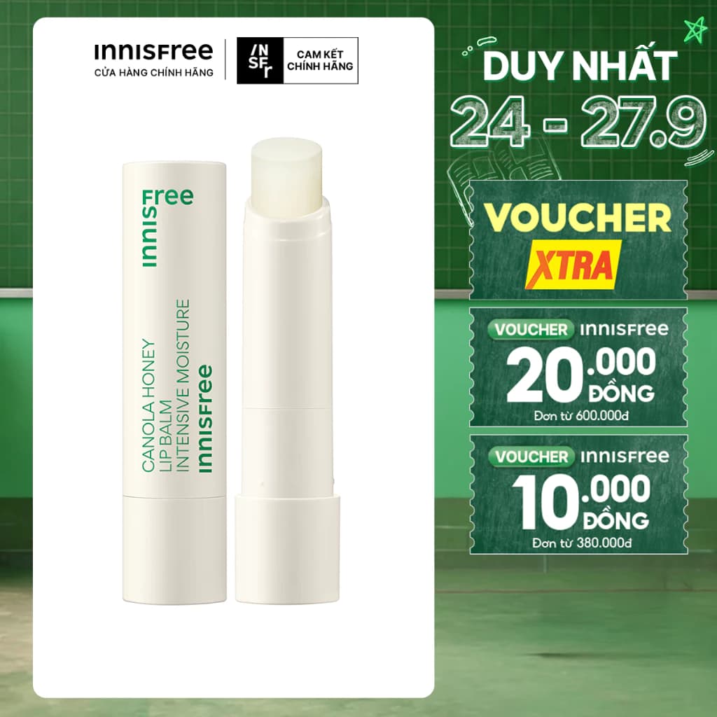 Son dưỡng môi không màu innisfree Canola Honey Lip Balm Deep Moisture 3.5g