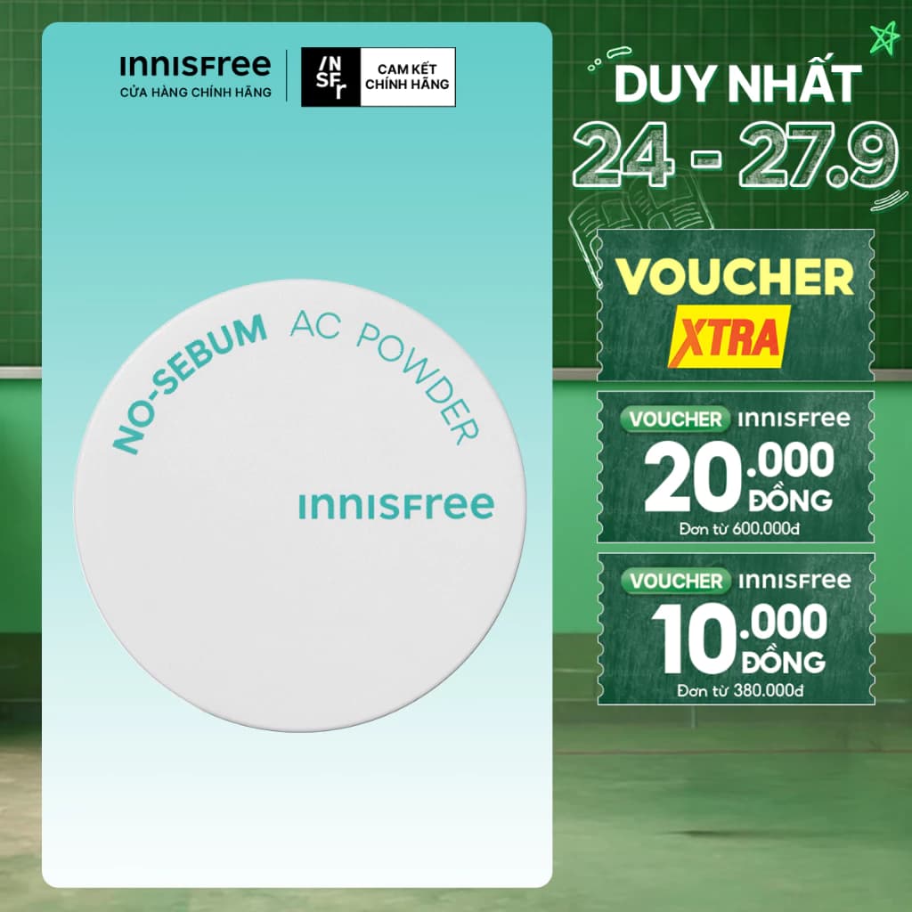 Phấn Phủ Kiềm Dầu Giữ Ẩm INNISFREE No Sebum AC Powder 5g