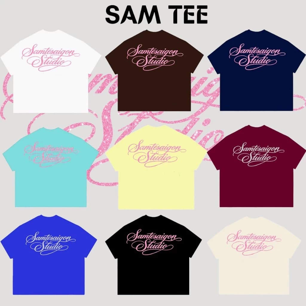 Mẫu kim tuyến Samteesaigon Áo Thun Boxy Form Rộng Tay Ngắn Cotton 250gsm "CHỮ KÍ" Nam Nữ Unisex