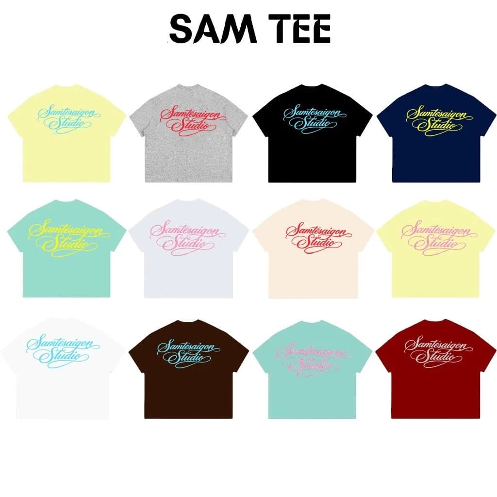 Samtee saigon Áo Thun Boxy Form Rộng Tay Ngắn Cotton 250gsm "CHỮ KÍ" Nam Nữ Unisex Hot Trend Mùa Hè