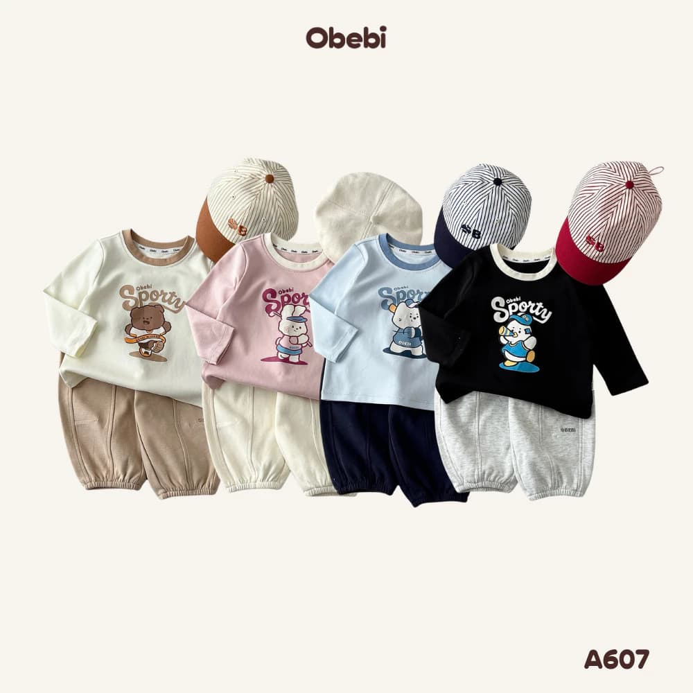 Áo Dài Tay Thời Trang Thu Đông Hình In Dễ Thương Obebi Cho Bé Trai Và Bé Gái 8-22KG A607