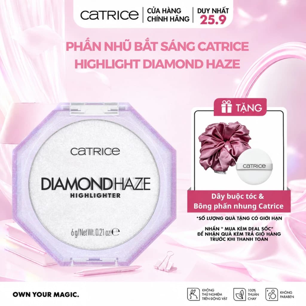 Phấn nhũ bắt sáng Catrice Highlight Diamond Haze 6g
