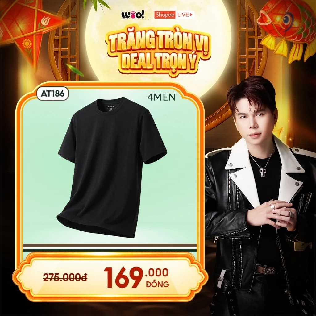Áo thun nam cổ tròn trơn 4MEN AT186 form modern đẹp ôm body, vải cotton cao cấp co giãn 4 chiều thấm mồ hôi, giá rẻ