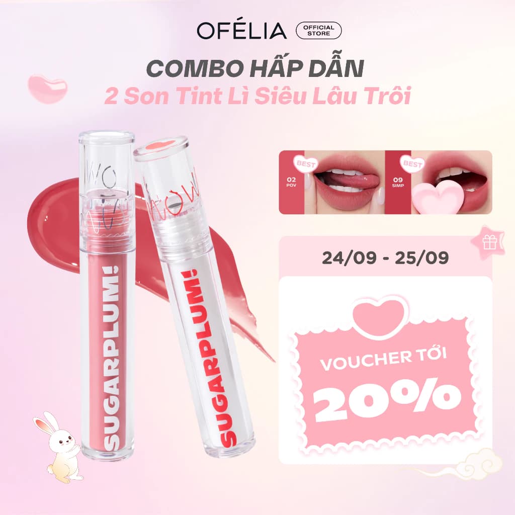 [LS] Combo 2 Son Tint Nước Mịn Lì Thuần Chay SUGARPLUM MistyNow Blurring Tint (3.8g x 3.8g)