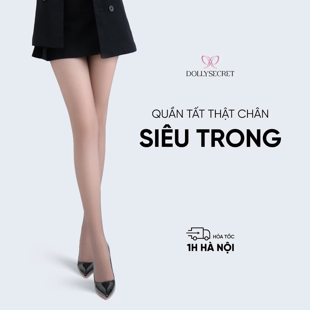 Quần Tất Siêu Trong Tự Nhiên DOLLYSECRET Quần Tất Tàng Hình Siêu Mỏng Hiệu Ứng Thon Chân T39