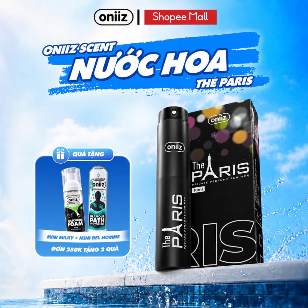 Oniiz Scent - Nước hoa nam giới THE PARIS ngọt ngào - Chai xịt 10ml