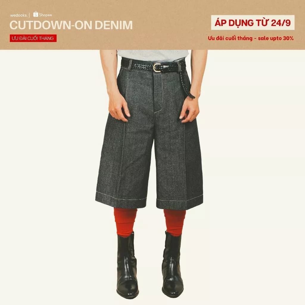 QUẦN LỬNG JEANS THÔ ỐNG RỘNG, THIẾT KẾ TỐI GIẢN - 𝐂𝐔𝐓𝐃𝐎𝐖𝐍-𝐎𝐍 𝐓𝐑𝐎𝐔𝐒𝐄𝐑𝐒 | 𝐑𝐀𝐖 𝐃𝐄𝐍𝐈𝐌