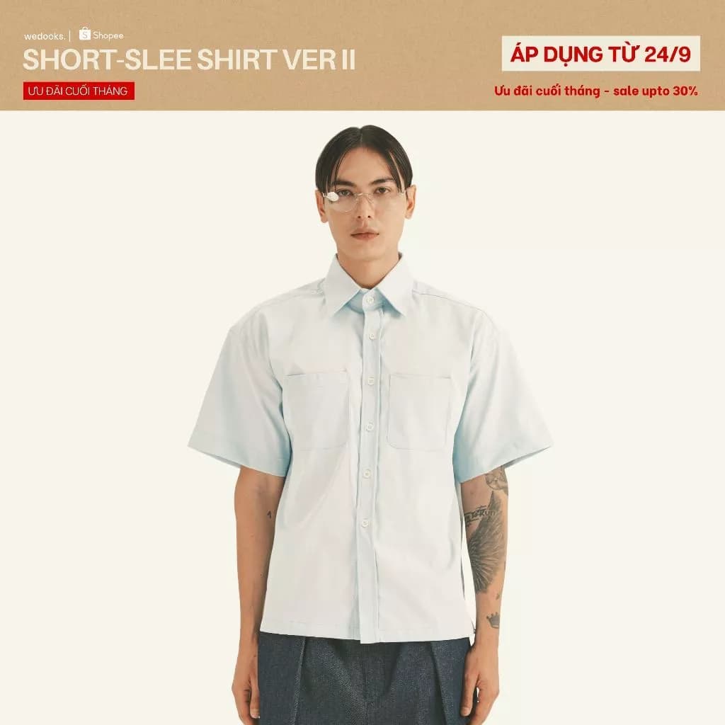 ÁO SƠMI NGẮN TAY FORM BOXY MÙA HÈ, CHẤT LIỆU KAKI THUN | 𝗢𝗗𝗬𝗦𝗦𝗘𝗬 𝗦𝗛𝗢𝗥𝗧 𝗦𝗟𝗘𝗘𝗩𝗘 𝗦𝗛𝗜𝗥𝗧 𝗩𝗘𝗥 𝗜𝗜