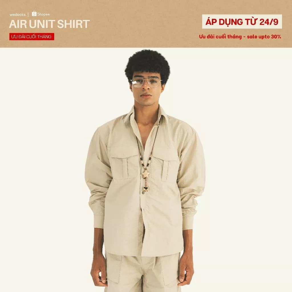 ÁO SƠ MI THỂ THAO GIÓ NHĂN - 𝐀𝐈𝐑 𝐔𝐍𝐈𝐓 𝐒𝐇𝐈𝐑𝐓𝐒
