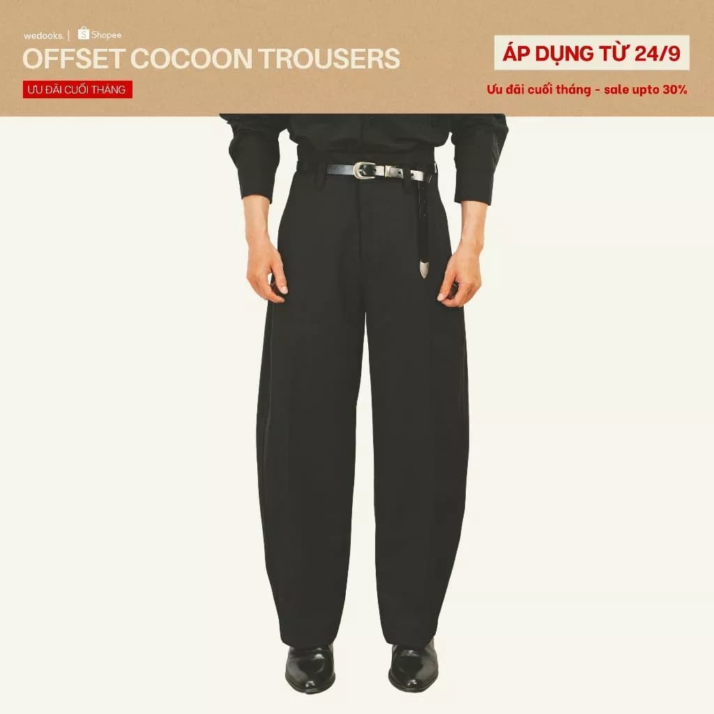 QUÂN TÂY ỐNG CONG THIẾT KẾ LỆCH BIÊN, CÁCH SƯỜN - 𝐎𝐅𝐅𝐒𝐄𝐓 𝐂𝐎𝐂𝐎𝐎𝐍 𝐓𝐑𝐎𝐔𝐒𝐄𝐑𝐒
