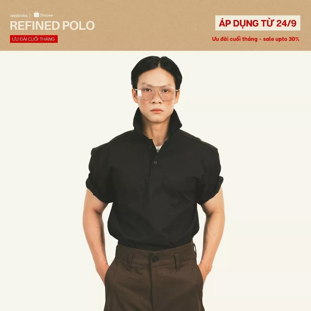 ÁO POLO CỔ CÚC CHẤT LIỆU KAKI CỨNG FORM - 𝐑𝐄𝐅𝐈𝐍𝐄𝐃 𝐏𝐎𝐋𝐎