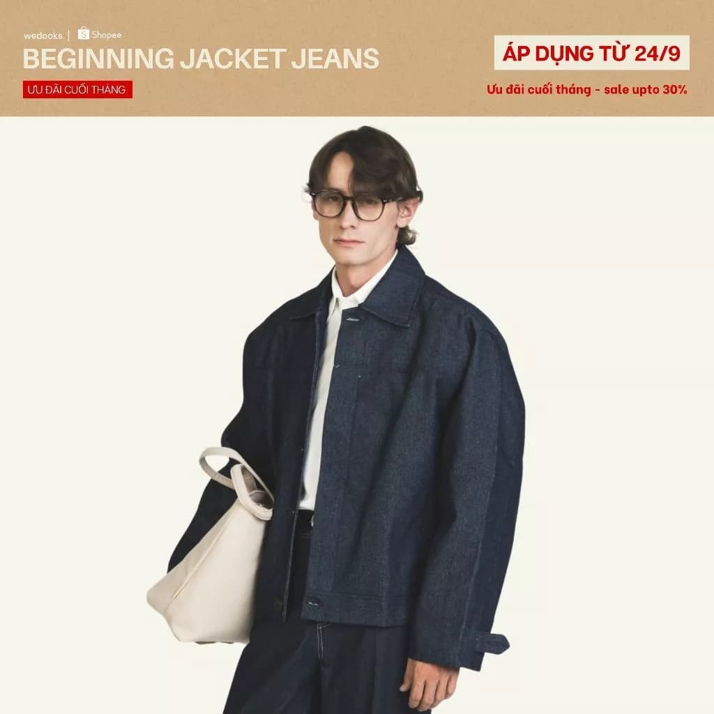 ÁO KHOÁC JEANS NAM FORM CROPPED | 𝐁𝐄𝐆𝐈𝐍𝐍𝐈𝐍𝐆 𝐉𝐄𝐀𝐍𝐒 𝐉𝐀𝐂𝐊𝐄𝐓