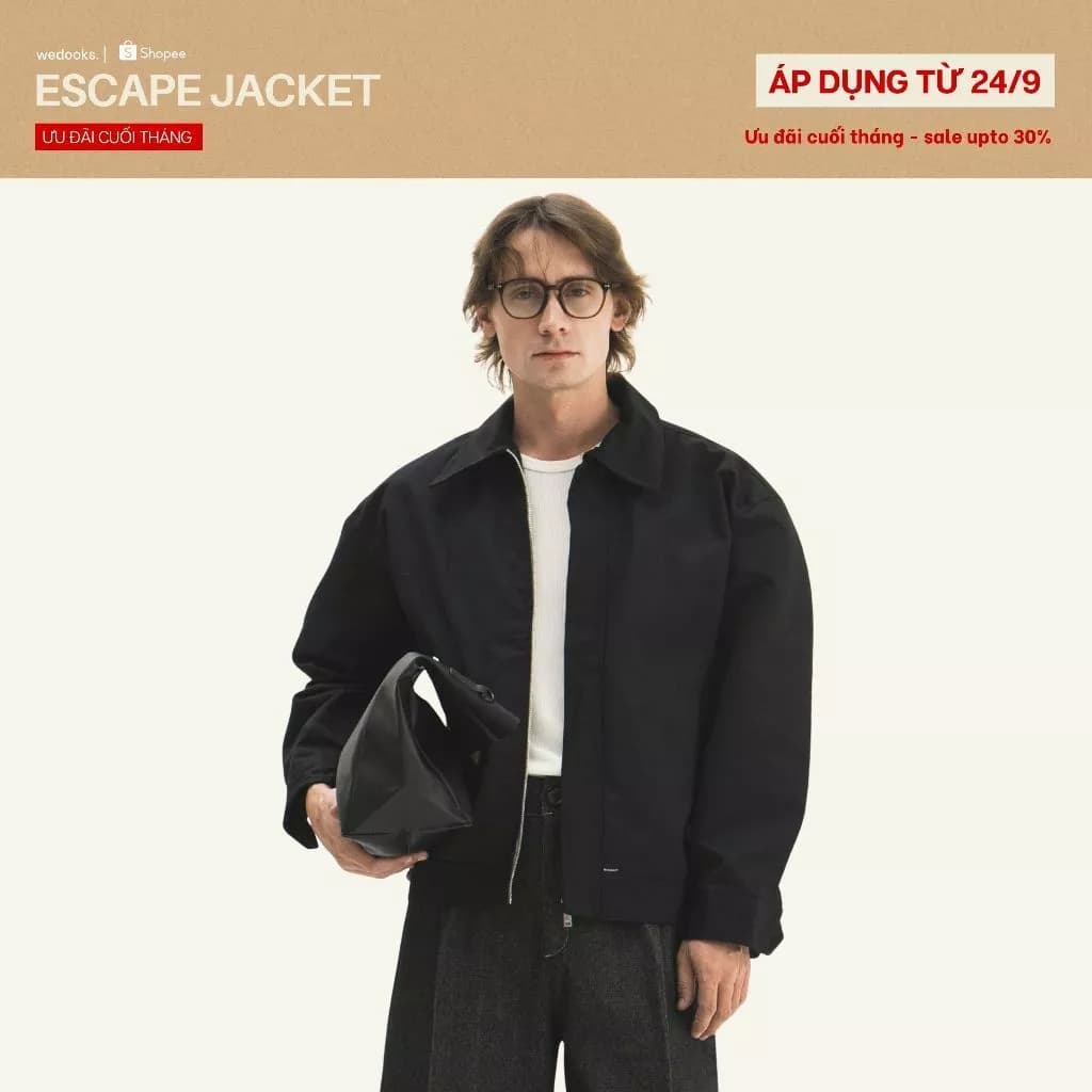 ÁO KHOÁC KAKI NAM KHOÁ KÉO FORM REGULAR | ESCAPE REGULAR JACKET