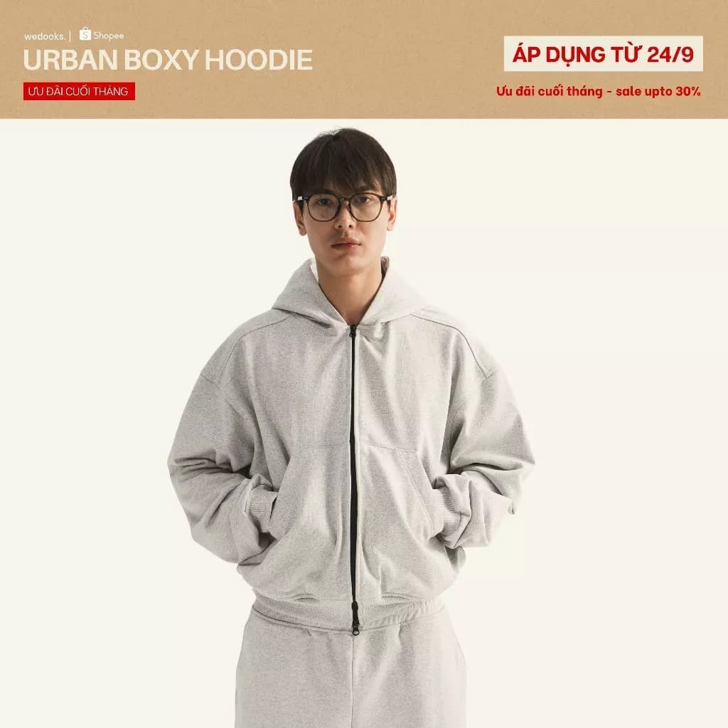 ÁO KHOÁC HOODIE FORM BOXY - 𝐔𝐑𝐁𝐀𝐍 𝐁𝐎𝐗𝐘 𝐇𝐎𝐎𝐃𝐈𝐄