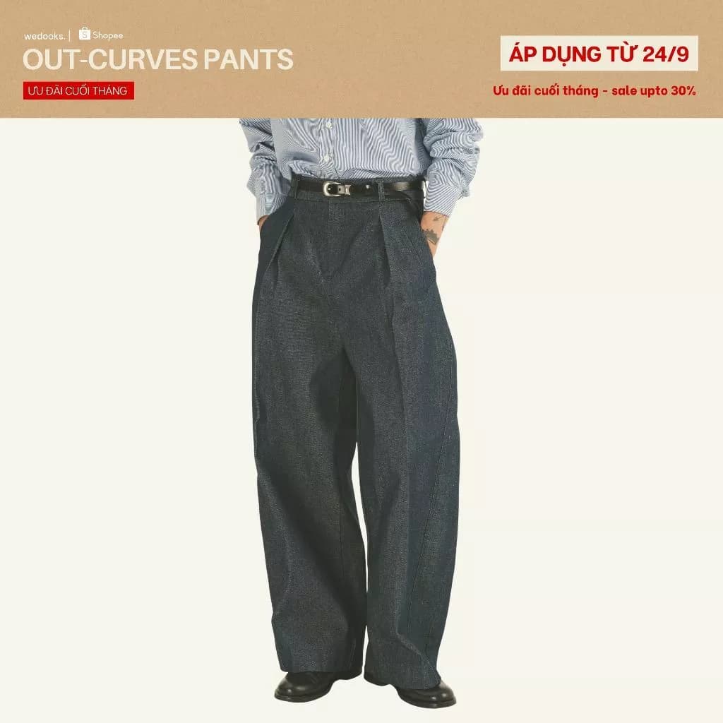 QUẦN NAM KAKI + JEANS ỐNG CONG - 𝐎𝐔𝐓-𝐂𝐔𝐑𝐕𝐄𝐒 𝐖𝐈𝐃𝐄 𝐋𝐄𝐆 𝐏𝐀𝐍𝐓𝐒