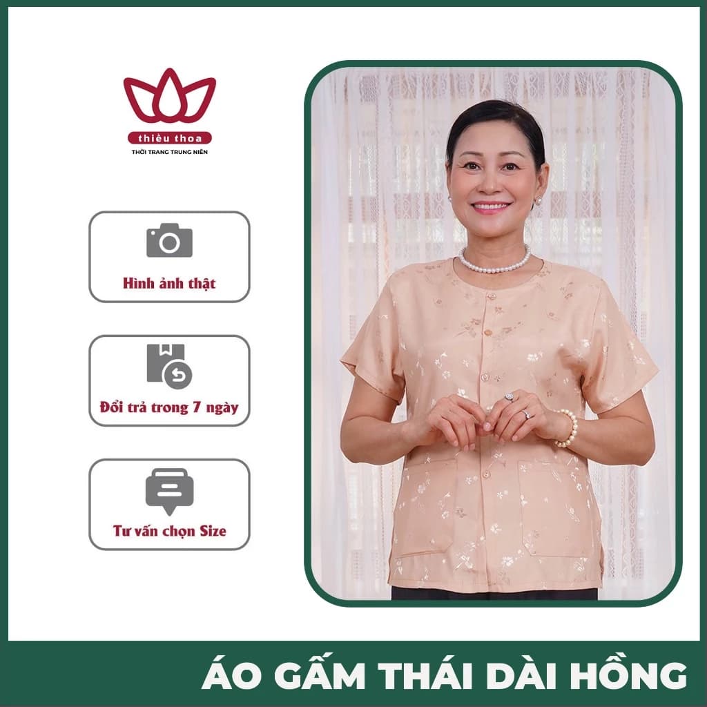 Áo Gấm Lụa Trung Niên Nhập Khẩu Quần Bà Ba Lụa Đen Mềm Mịn Duyên Dáng Và Quý Phái - Thiều Thoa Store