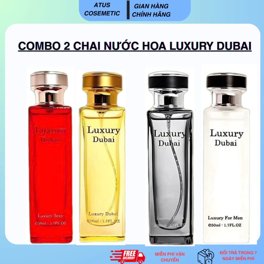 LUXURY DUBAI - Nước hoa luxury combo 2 chai đỏ mùi ngọt quyến rũ và vàng mùi sang trọng dành cho Nữ