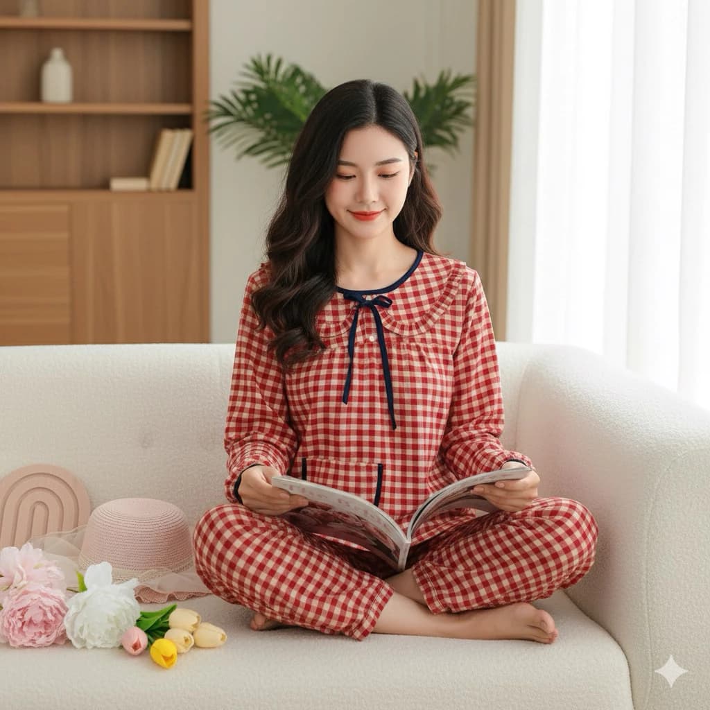 ĐỒ BỘ NỮ MẶC NHÀ - Set bộ tole tay dài quần dài - dài quần 95-98-100cm [40kg-73kg] form vừa - chất tole loại 1 dày dặn