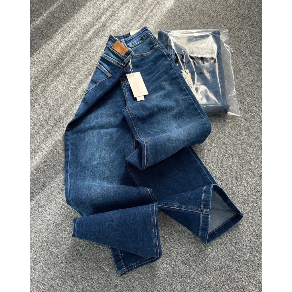 Quần suông jeans co giãn dài 102cm basic UR05