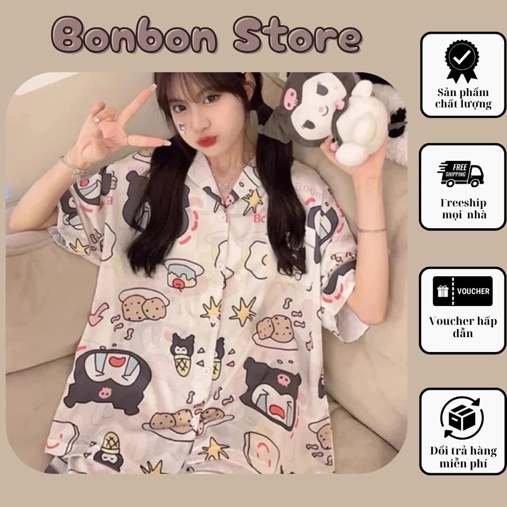 Bộ Đồ Pijama Hoạt Hình Mặc Nhà Giá Rẻ,Đồ Ngủ Nữ Tay Cộc Quần Cộc Dễ Thương Thoáng Mát K Nhăn Hàng Cao Cấp