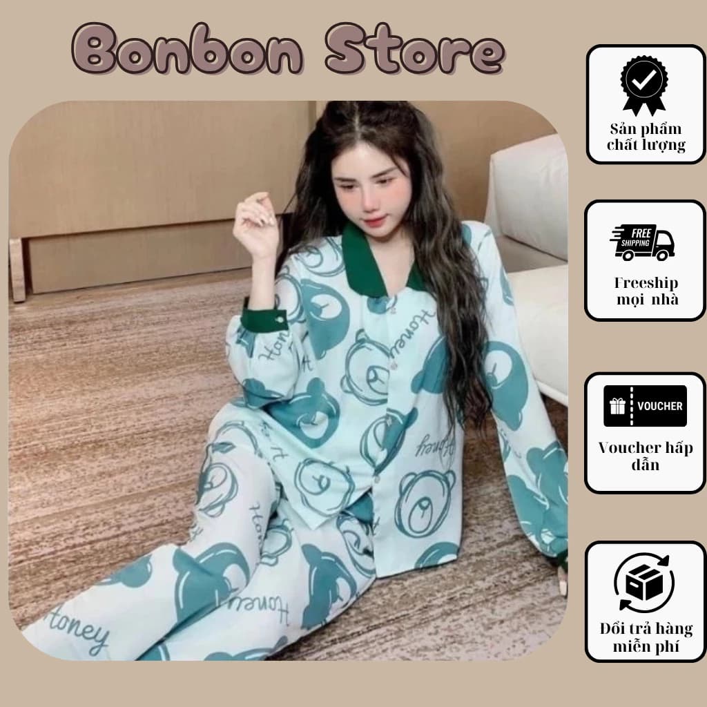 Đồ Bộ Ngủ Nữ Pyjama Tay Dài Quần Dài Set Bộ Mặc Nhà Chất Mát Co Giãn Nhẹ Hàng Siêu Rẻ Tại Xưởng MunLove