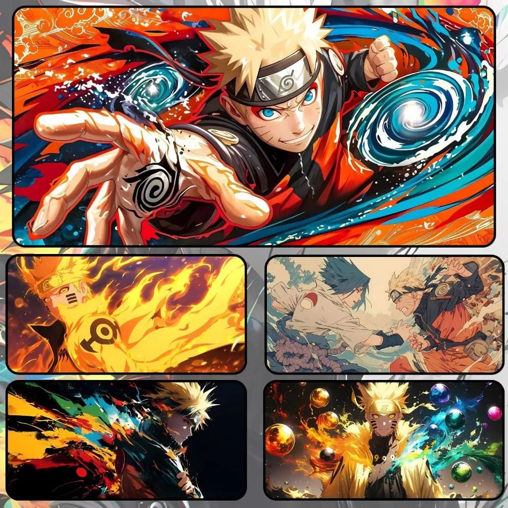 Lót Chuột Cỡ Lớn UZUMAKI NARUTO Size 80x30cm / 90x40cm / 30x25cm Chống Trượt, Bền Đẹp