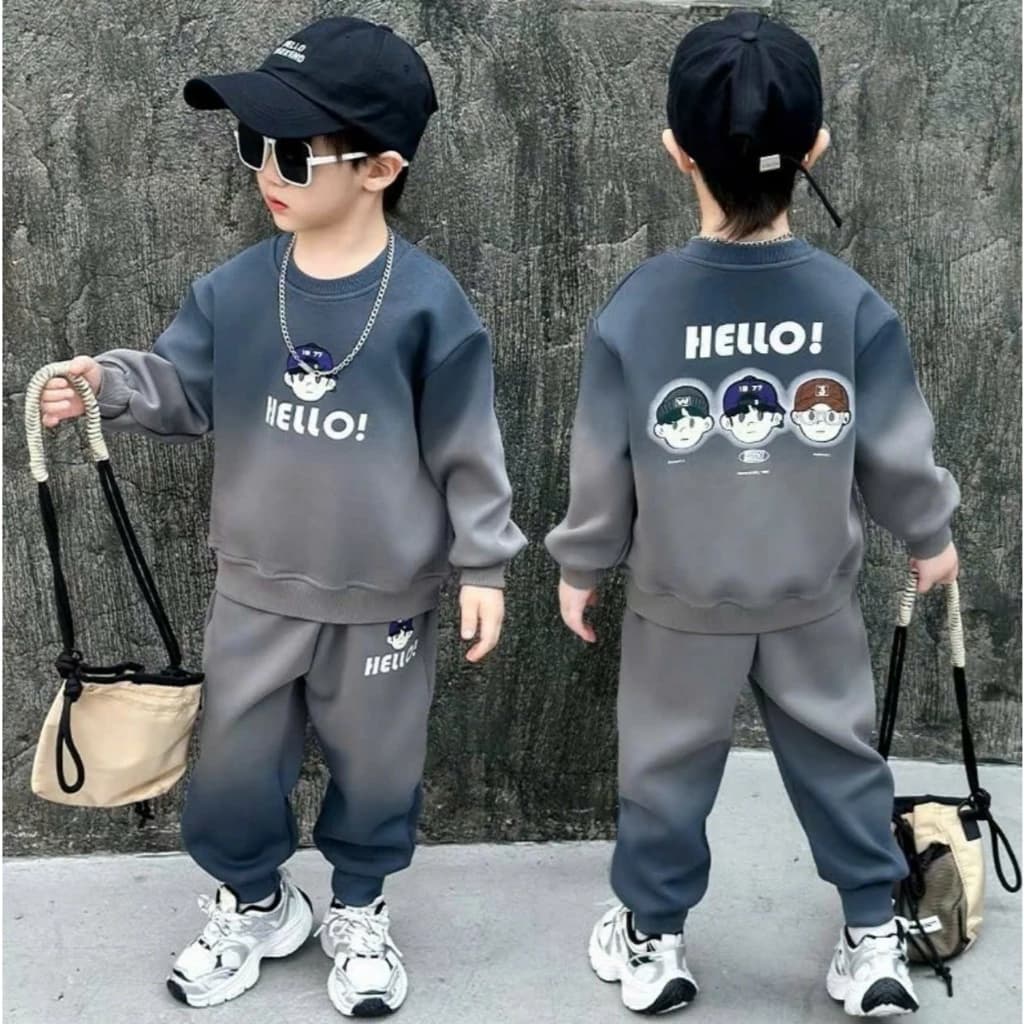 Bộ quần áo thu đông bé trai chất Nỉ bông ấm áp size 9-49kg (MS28)