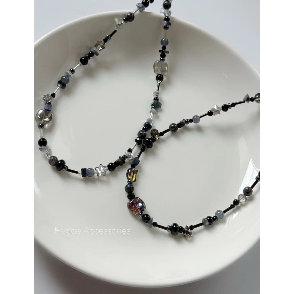 Dây chuyền “ Power Black “ Thép không rỉ - Dây chuyền vòng cổ xỏ hạt Handmade - Phụ kiện trang sức - HYGGE ♡.•*